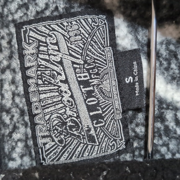 Brooklyn Cloth Manufacturing Black Smiley Face Fleece Hoodie Size Small - Picture 2 of 5